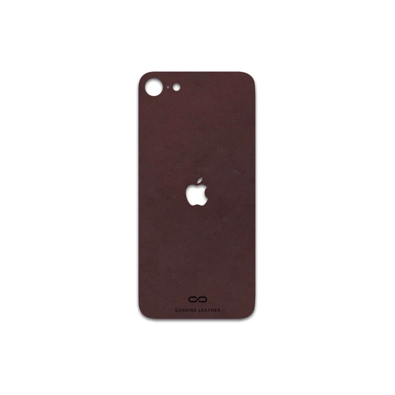 برچسب پوششی ماهوت مدل Matte-Dark-Brown-Leather مناسب برای گوشی موبایل اپل iPhone SE 2022