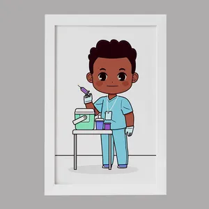 تابلو کودک خندالو مدل پزشک و پرستار کودکانه کد 36490