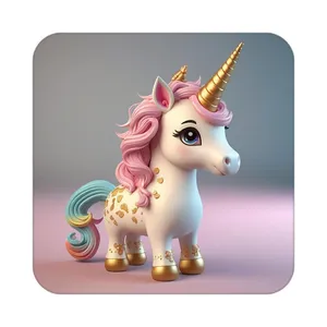 زیر لیوانی کاکتی طرح اسب تک شاخ و یونیکورن مدل mp28885