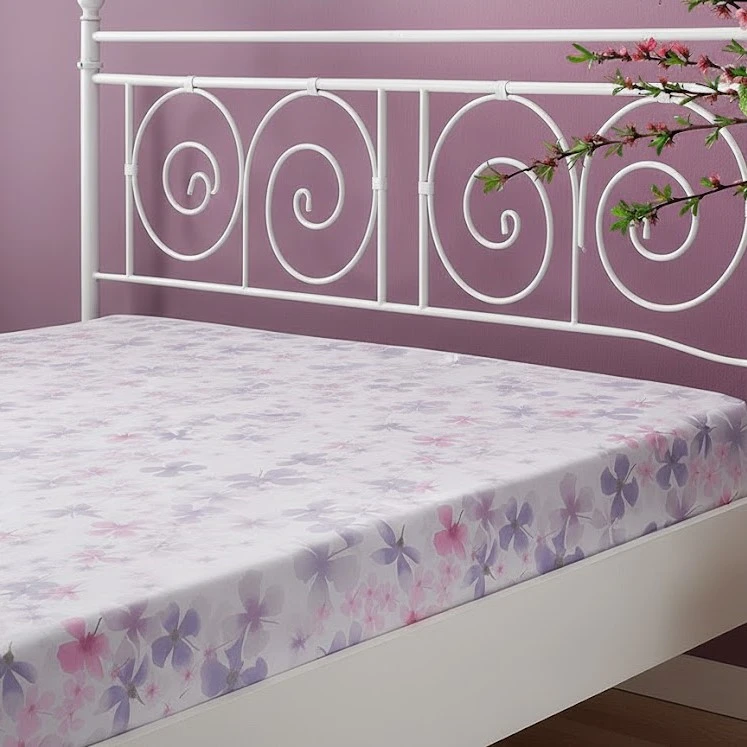 ملحفه نخ پنبه انگلیش هوم مدل Violet Rhymes دو نفره سایز 260x240 سانتی‌متر