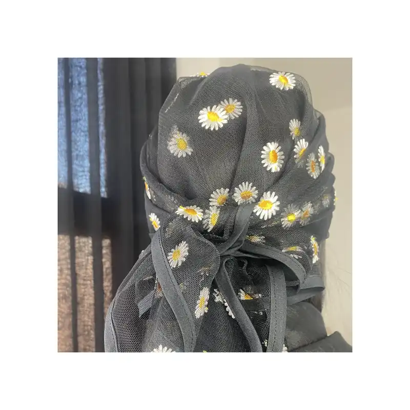 روسری زنانه مدل بابونه توری مینی 014