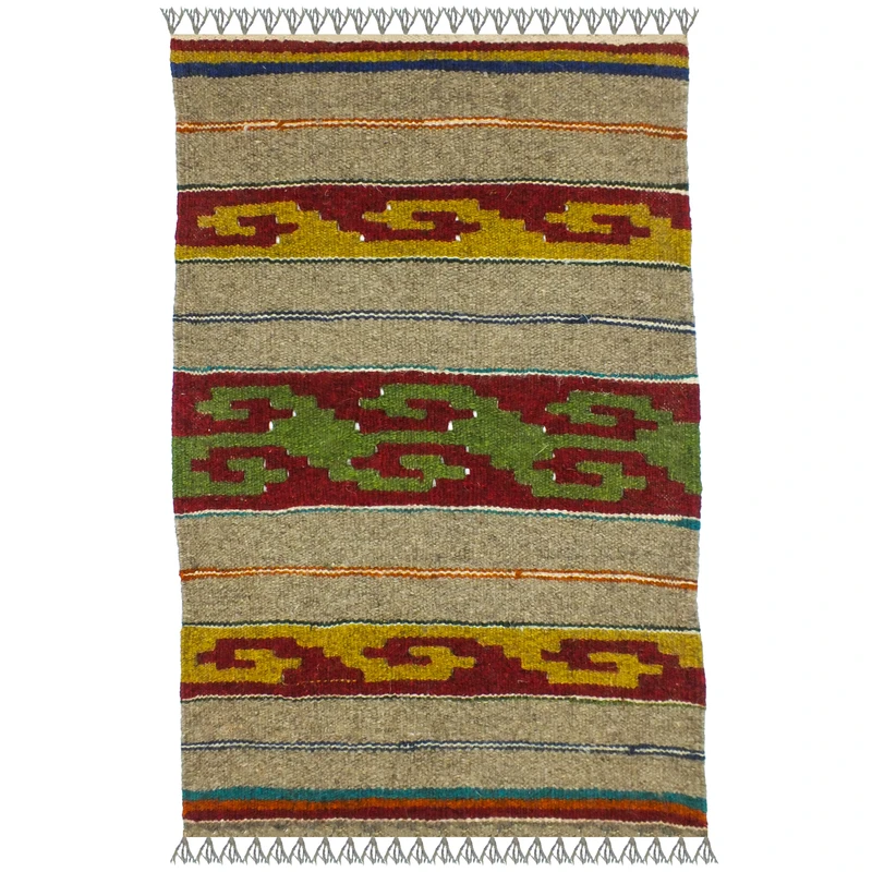 گلیم دستبافت یک متر مدل پادری شیراز کد 1702 زمینه الوان