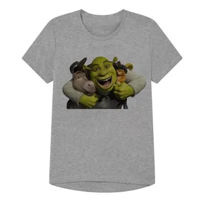 تی شرت آستین کوتاه پسرانه مدل شرک کد SH17 رنگ طوسی