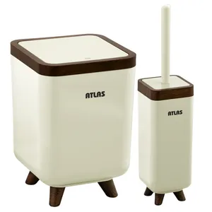 ست سطل و فرچه اطلس مدل ژیوار طرح چوب