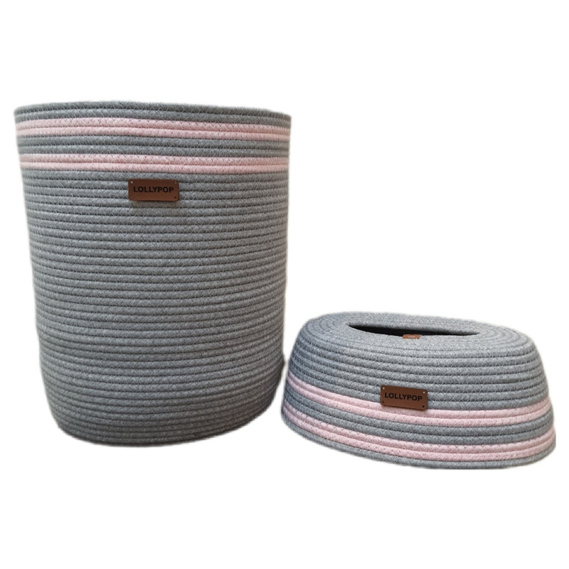 ست سطل و جای دستمال کاغذی لالی پاپ مدل C211 ست سطل و جای دستمال کاغذی لالی پاپ مدل C211