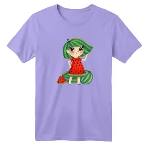 تی شرت آستین کوتاه بچگانه مدل دخترک یلدایی کد  15 رنگ یاسی