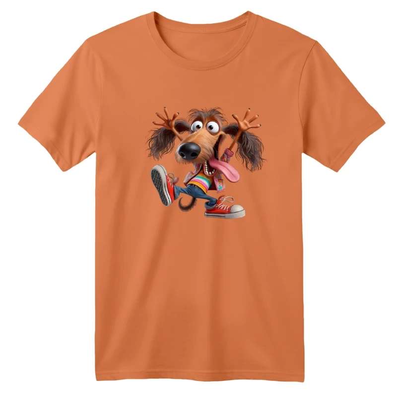 تی‌شرت آستین کوتاه لانگ بچگانه مدل سگ شاد