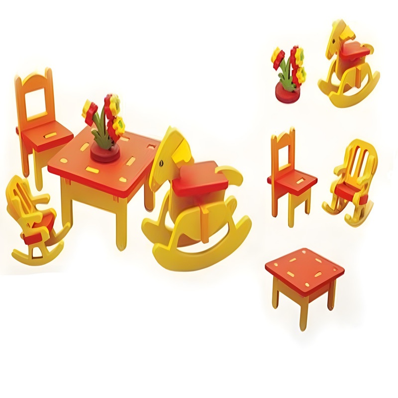 اسباب بازی چوبی مدل میز و صندلی