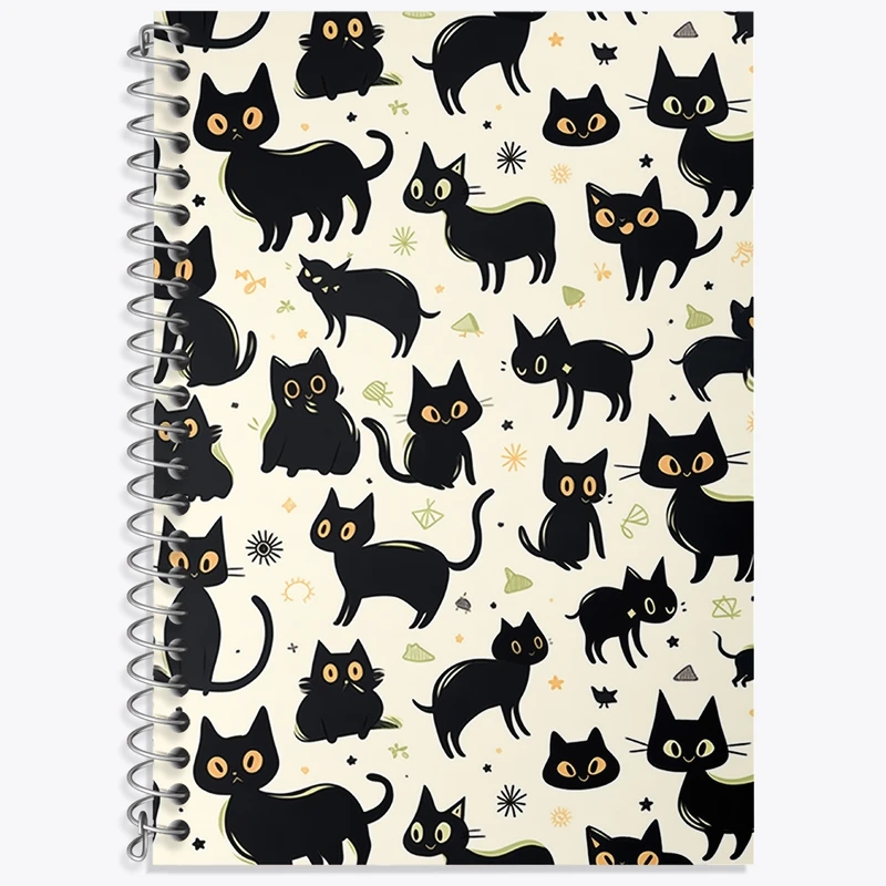 دفتر زبان 50 برگ خندالو مدل سه خط طرح گربه (Cat) کد N474