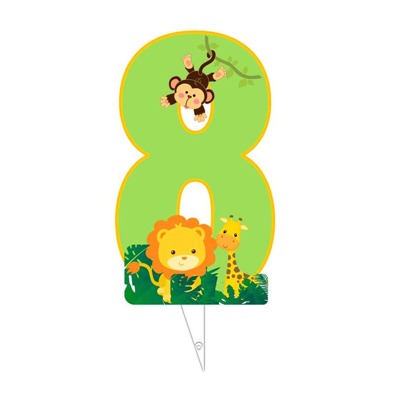 تاپر تولد طرح عدد 8 مدل حیوانات جنگل