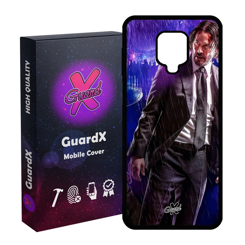 کاور گارد ایکس طرح John Wick مدل Glass10124 مناسب برای گوشی موبایل شیائومی Redmi Note 9S / Note 9 Pro / Note 9 Pro Max