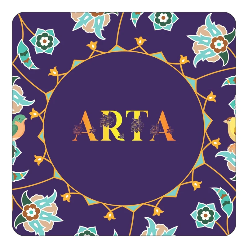 مگنت کاکتی طرح اسم آرتا arta مدل گل و بلبل کد mg11662