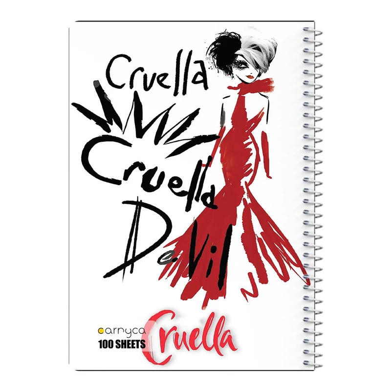 دفتر مشق 100 برگ سیمی کارنیکا طرح کروئلا Cruella کد 54076