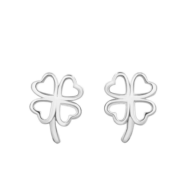 گوشواره نقره زنانه مدل شبدر چهاربرگ توخالی گوشواره نقره زنانه مدل شبدر چهاربرگ توخالی