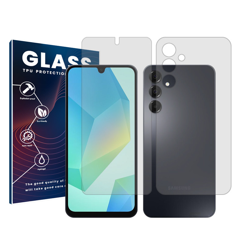 محافظ صفحه نمایش شفاف گلس مدل Resistant‌ مناسب برای گوشی موبایل سامسونگ Galaxy A16  به همراه محافظ پشت گوشی