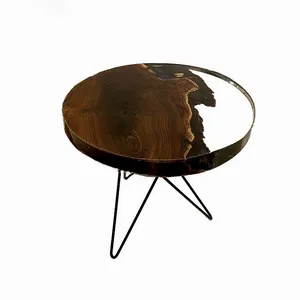 میز عسلی مدل چوبی و رزینی