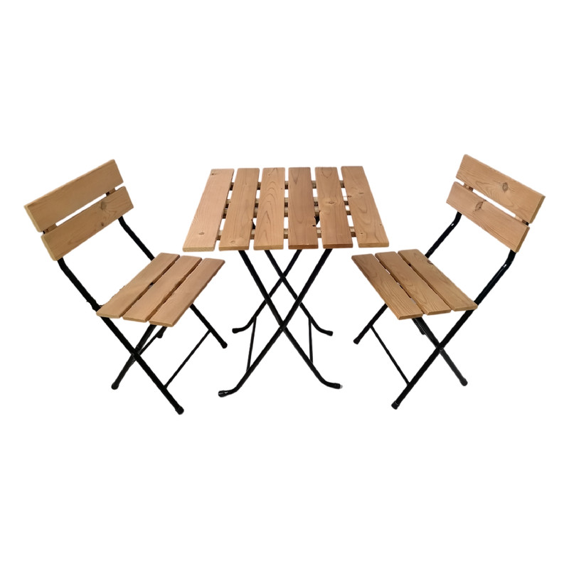 میز و صندلی غذاخوری دو نفره تاشو مدل چوبی کد 2090