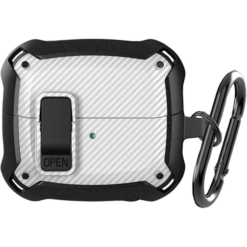 کاور کینگدام مدل Eggshell Carbon OPN Lock مناسب برای کیس هدفون بی سیم سامسونگ Galaxy Buds 3 / 3 Pro کاور کینگدام مدل Eggshell Carbon OPN Lock مناسب برای کیس هدفون بی سیم سامسونگ Galaxy Buds 3 / 3 Pro