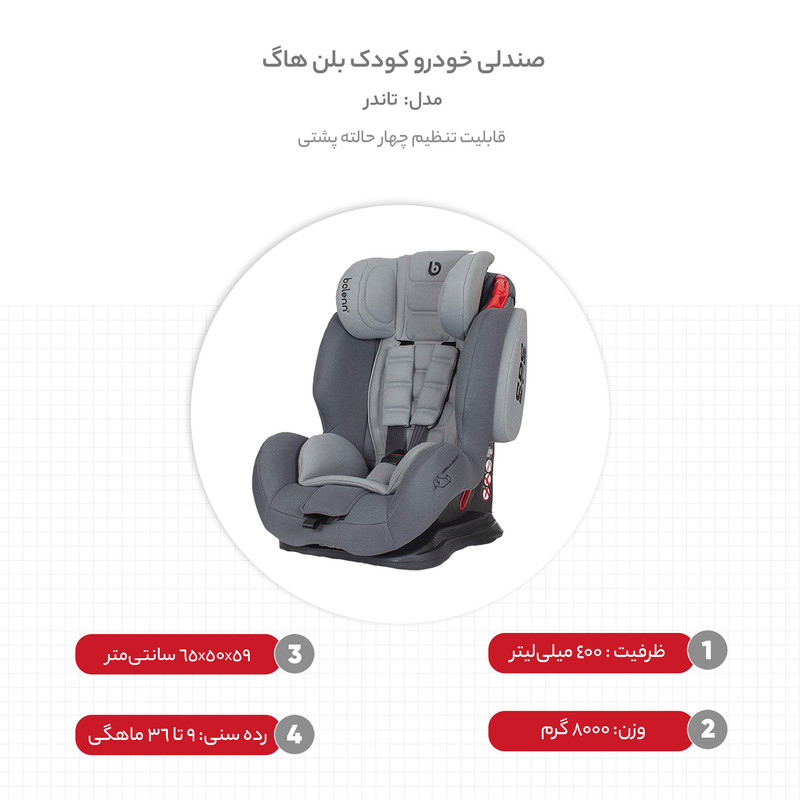 صندلی خودرو کودک بلن هاگ مدل تاندر