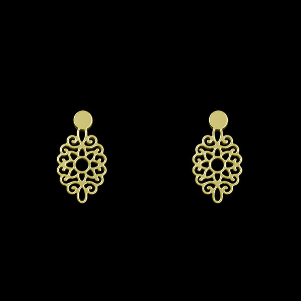گوشواره طلا 18 عیار زنانه مدوپد مدل اسلیمی کد GA1-10740