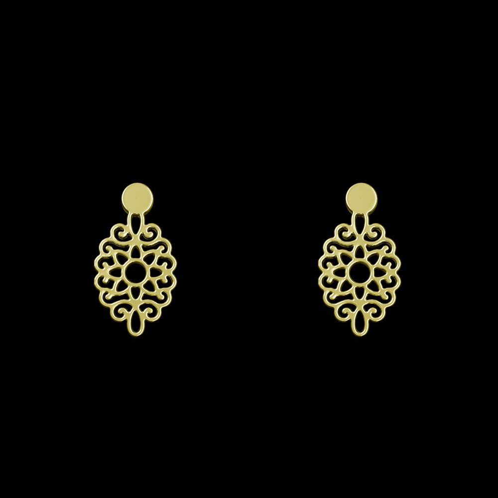 گوشواره طلا 18 عیار زنانه مدوپد مدل اسلیمی کد GA1-10740 -  - 1