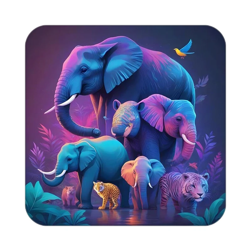 زیر لیوانی کاکتی طرح حیوانات رنگی مدل mp26169