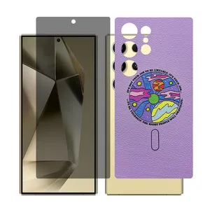 Glass Together model privacy screen protector for Samsung S24 Ultra mobile phone with back cover sticker