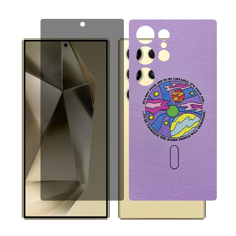 محافظ صفحه نمایش حریم شخصی گلس مدل Together مناسب برای گوشی موبایل سامسونگ Galaxy S22 Ultra به همراه برچسب پوششی پشت گوشی 