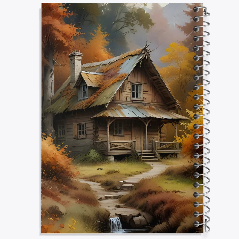 دفتر نقاشی 50 برگ خندالو طرح کلبه پاییزی کد F5514