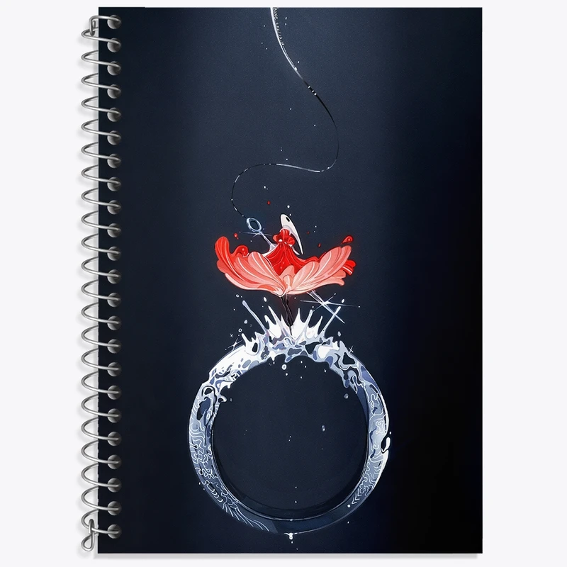 دفتر زبان 50 برگ خندالو مدل سه خط طرح بازی هالو نایت (Hollow Knight) کد 32935