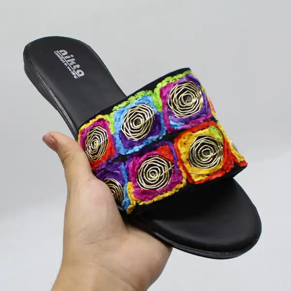 دمپایی زنانه نیکتا مدل 1300-46 طرح سنتی کد 1370