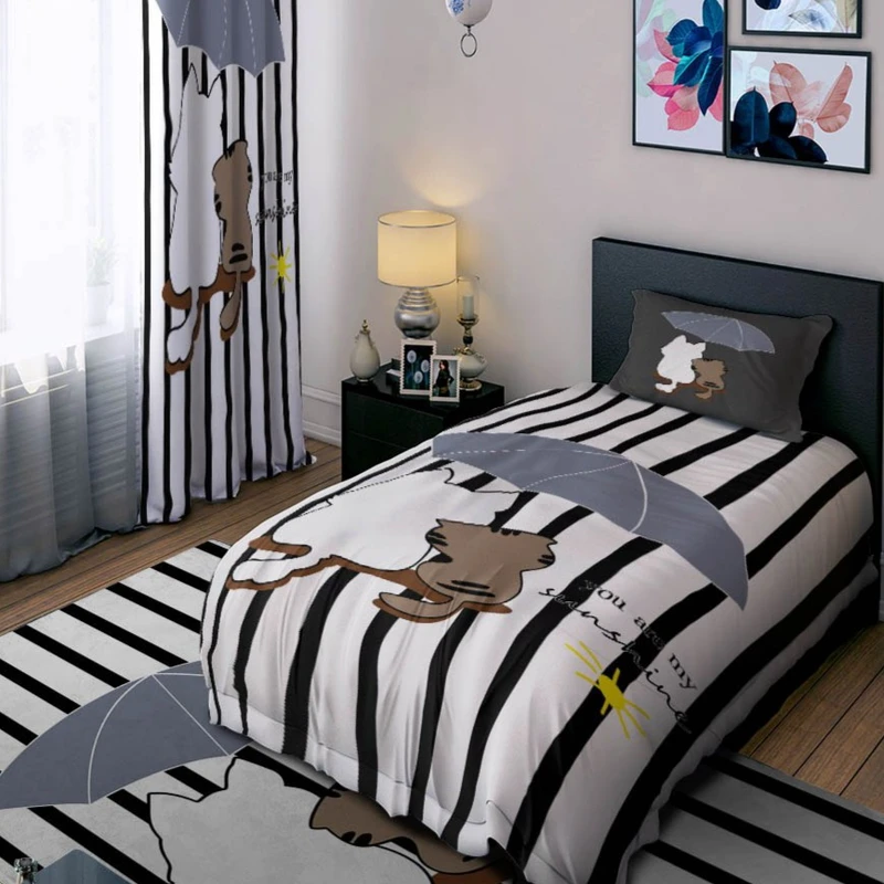 سرویس خواب 1 نفر 4 تکه مدل گربه های ملوس کد 1200