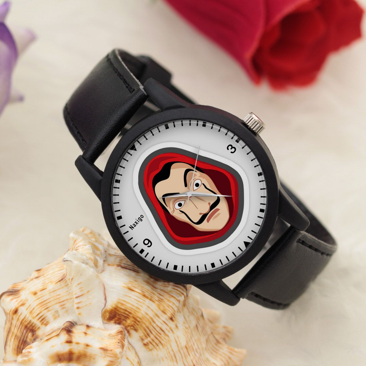 ساعت مچی عقربه ای ناکسیگو طرح Money Heist کد LF4210 -  - 4