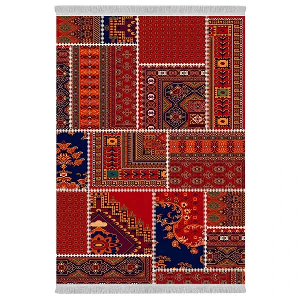 فرش پارچه‌ای دفه مدل فرشینه هازان مخمل طرح فانتزی کد 3410