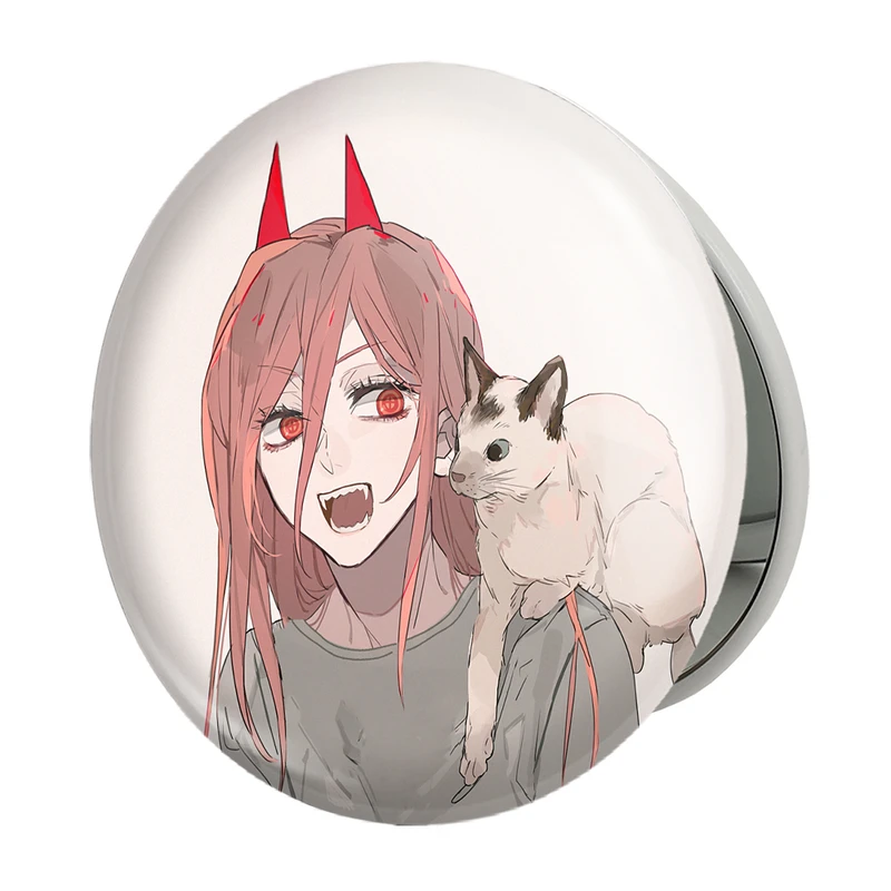 آینه جیبی خندالو طرح پاور انیمه مرد اره ای Chainsaw Man مدل تاشو کد 23184 