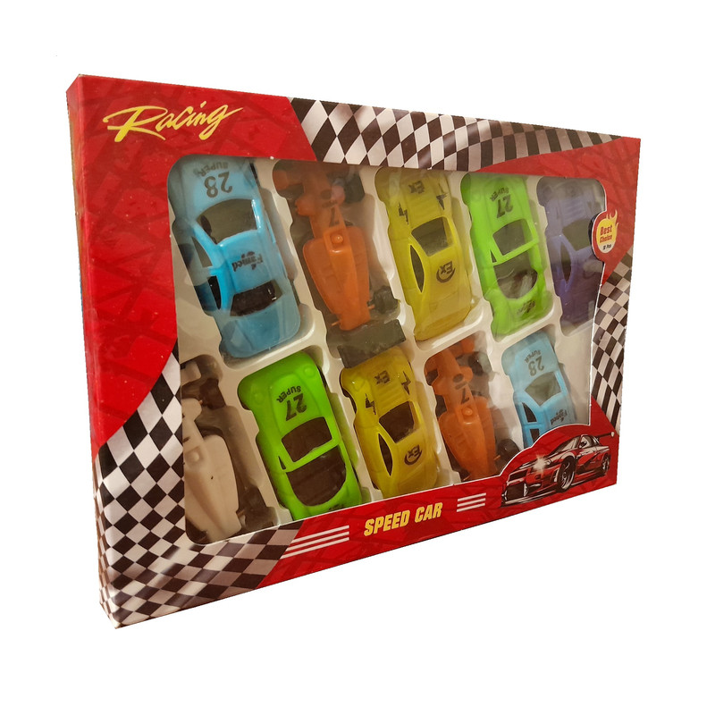 ماشین بازی مدل speed car racing بسته 10 عددی