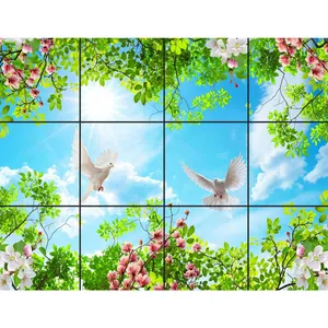 تایل سقفی آسمان مجازی طرح آفتاب درخشان کد 0900 سایز 60x60 سانتی متر مجموعه 12 عددی