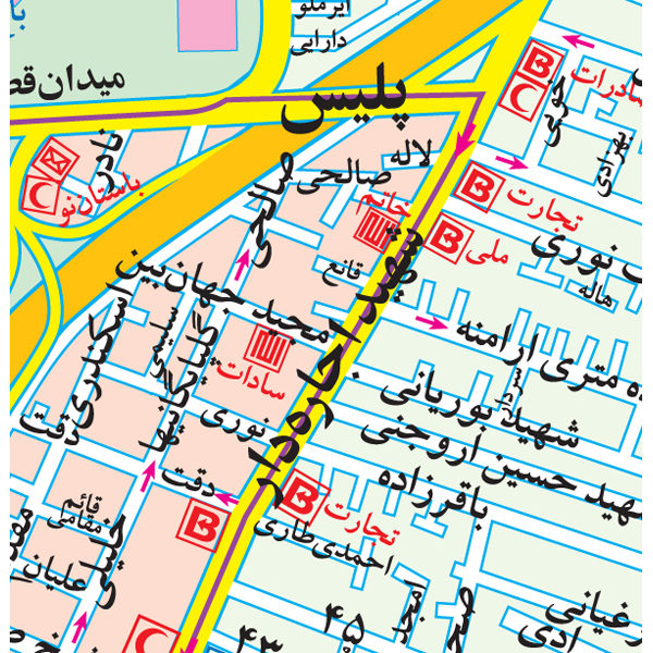 قیمت و مشخصات نقشه گیتاشناسی نوین مدل راهنمای منطقه 7 تهران کد 1307