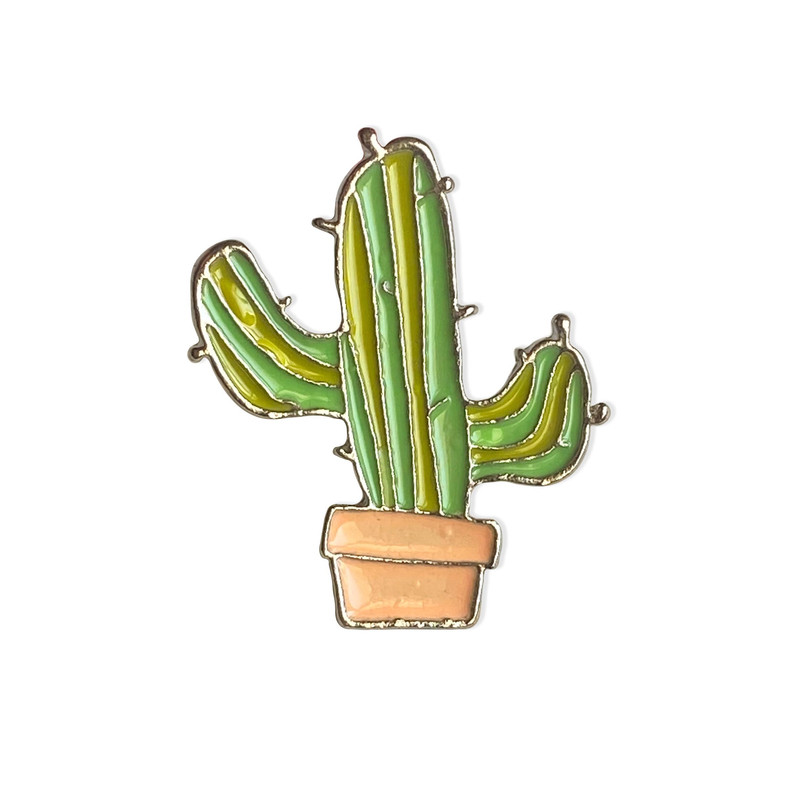سنجاق سینه دخترانه مدل پین فلزی طرح کاکتوس کد 02