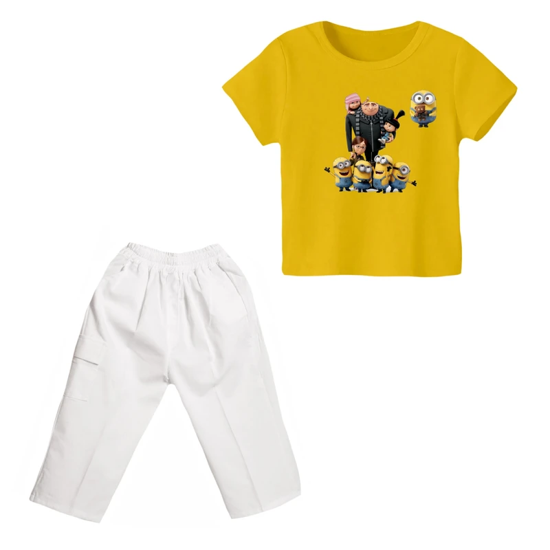 ست تی شرت و شلوارک پسرانه مدل مینیون کد ۲