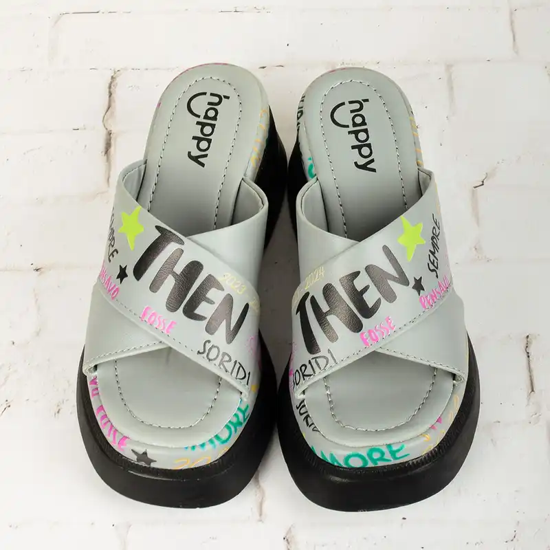 صندل زنانه مدل Happy Then کد GRY.2911