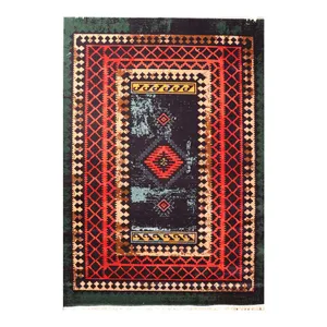 فرش ماشینی 320 شانه زمینه سرمه‌ای حاشیه سرمه ای مدل شاهسون کد SH-B220-9099