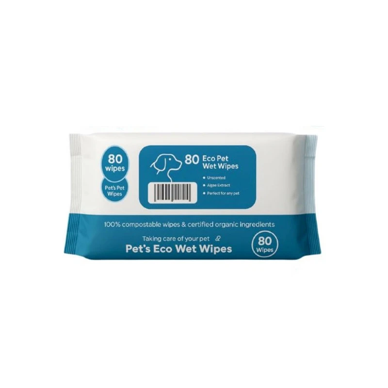 دستمال مرطوب اکو مدل  ECO Pet Wet Wipes بسته 80 عددی