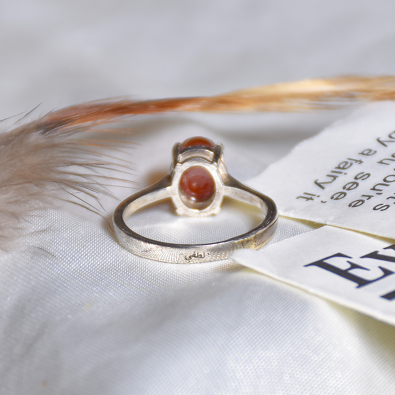 انگشتر نقره زنانه نقره جات لطفی مدل عقیق یمنی کد ANZS06E08