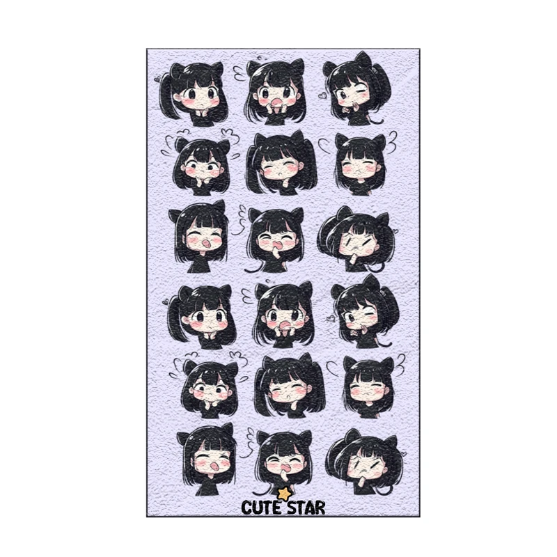 برچسب کیوت استار مدل فانتزی طرح دختر کرومی