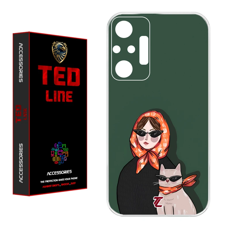 کاور تدلاین طرح دختر و گربه کد 1143 مناسب برای گوشی موبایل شیائومی Redmi Note 10 Pro / Note 10 Pro Max