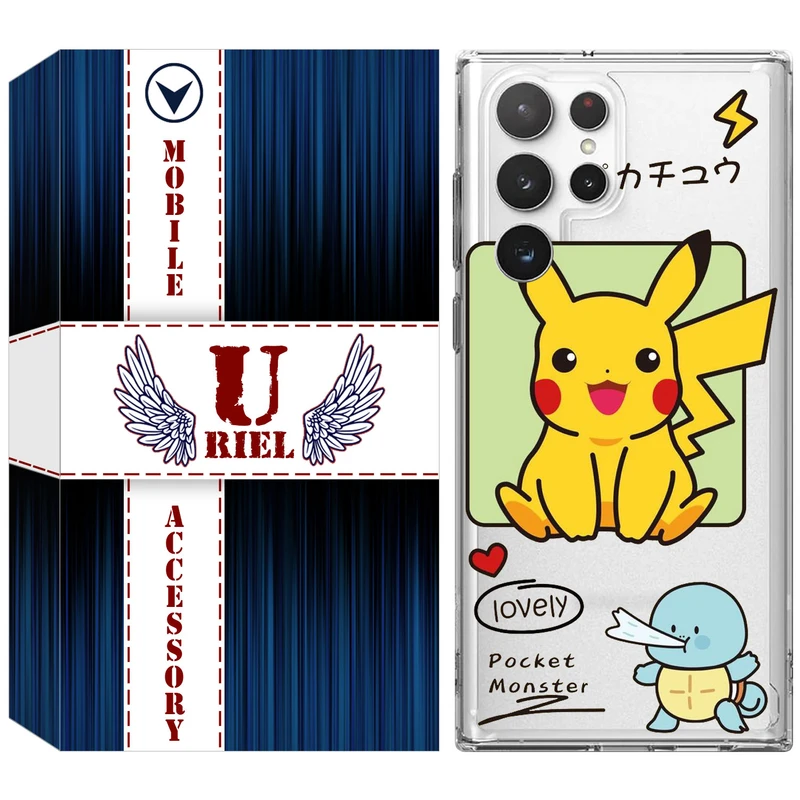 کاور یوریل مدل Clear کد 28 طرح پوکمون مناسب برای گوشی موبایل سامسونگ Galaxy S22 Ultra