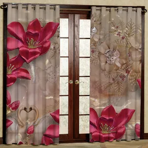  پرده مدل گل و قو مخمل پانچی کد 1233 سایز 140x280 سانتی متر