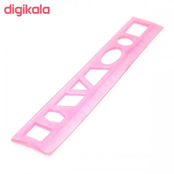 خط کش 20 سانتی متری مدل شابلون دار کد 007 بسته 2 عددی