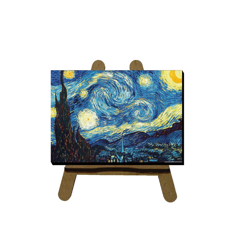 تابلو شاسی مدل شب پرستاره وینسنت ونگوگ کد KLMX-VG88 به همراه پابه نگهدارنده